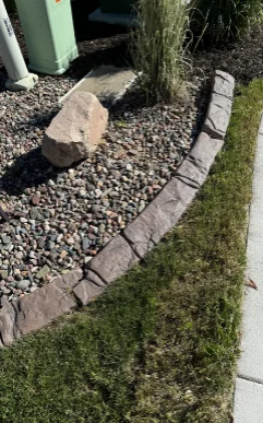 curbing around rock bed